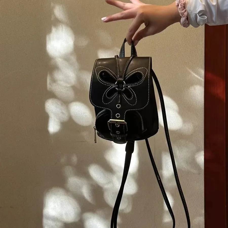 American retro hollow butterfly mini cute backpack niche n girl versatile small 240821