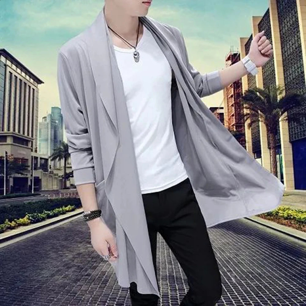 Men Casual Long Windbreaker Hooded Cape Autumn Genderless Fashion Punk Hip Hop Cardigan Street Cloak Trench Coat Unisex 240822