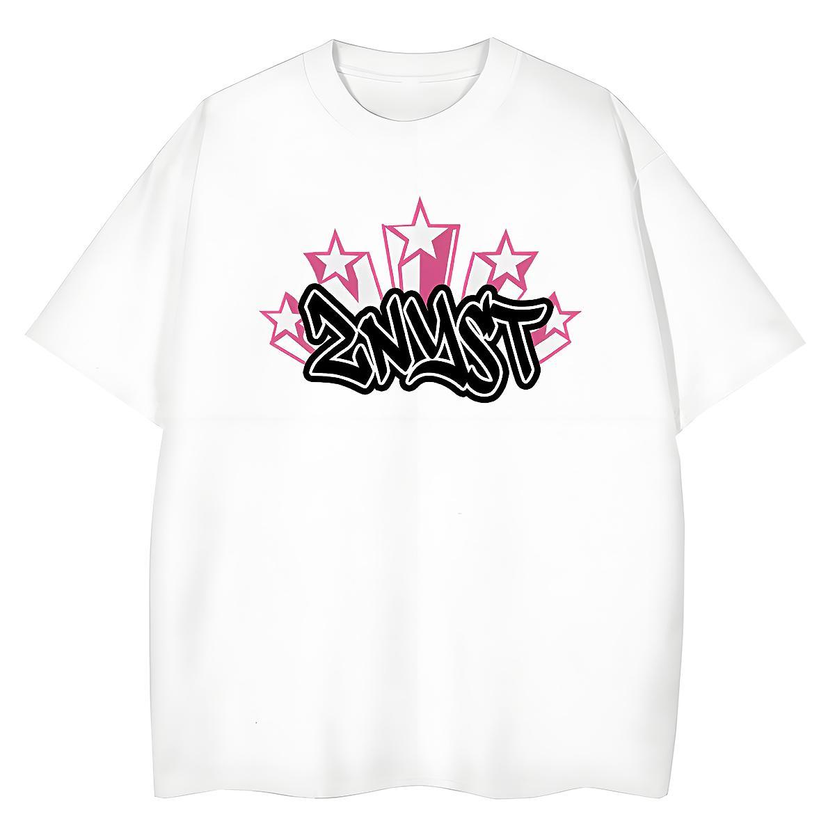 Loose Lady T shirt 230g Cotton letter Sports Casual T-Shirts for Women Breathable Short Sleeve Anime Print Wear