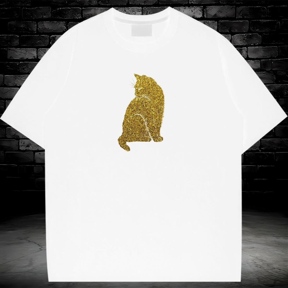 Custom Women T Shirts Breathable Crew Neck 230g Cotton Unisex Tshirts Customized Print cat Casual Sport Brand Clothings