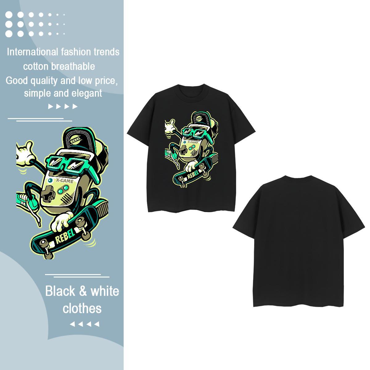 2024 Casual T shirt Breathable Short Sleeve 230g Cotton Women Tshirts Customized Print skateboarding Spring Summer Comfortable Tee Shirt