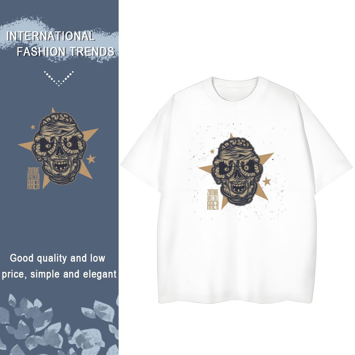 Custom Women T Shirts 100% Cotton 230g O Neck Short Sleeves Street skull Women Tshirts Free Shipping Custom Cartoon Tops