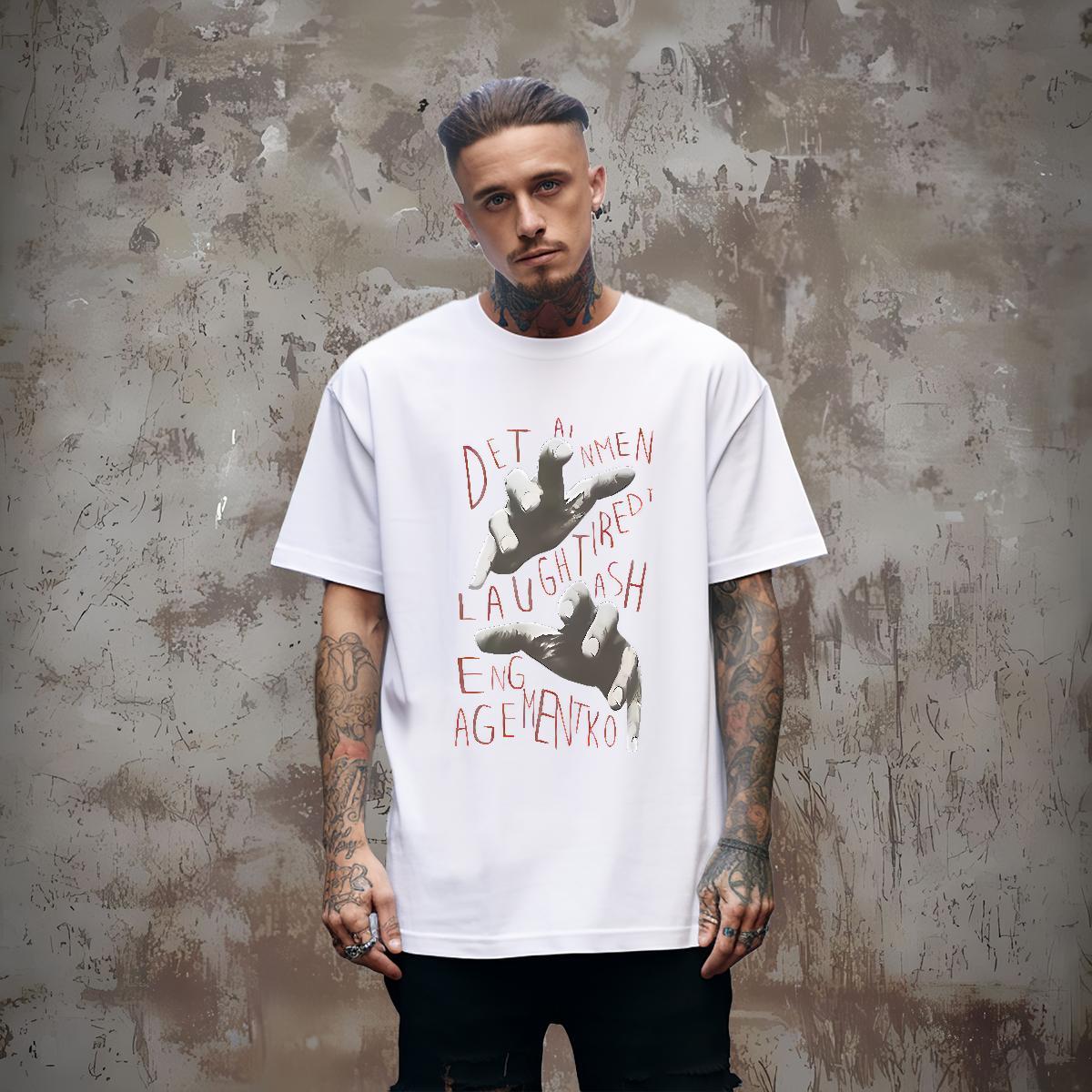 Loose hand Man T Shirts Street Wear Tshirts 230g 100% Cotton Wholesale Breathable Short Sleeve Custom Anime Tee Shirt