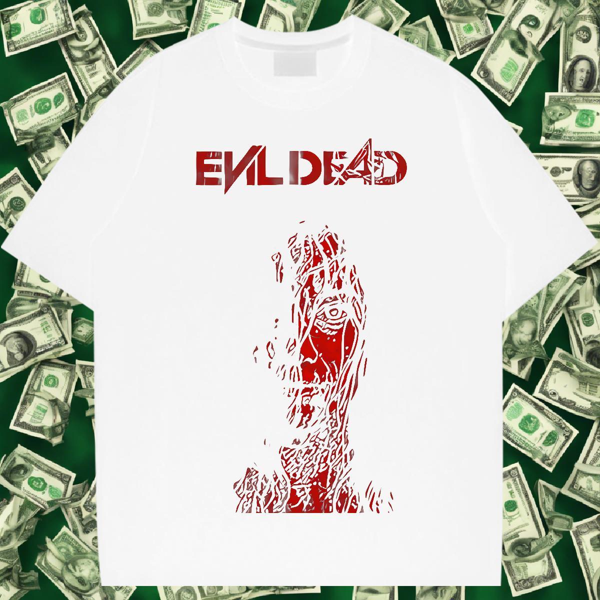 2024 DIY Street wear Hip Hop Men Tees scary Round Neck Short Sleeve 100% Cotton 230g T-Shirts Loose Plus Size Cartoon Tees Shirts
