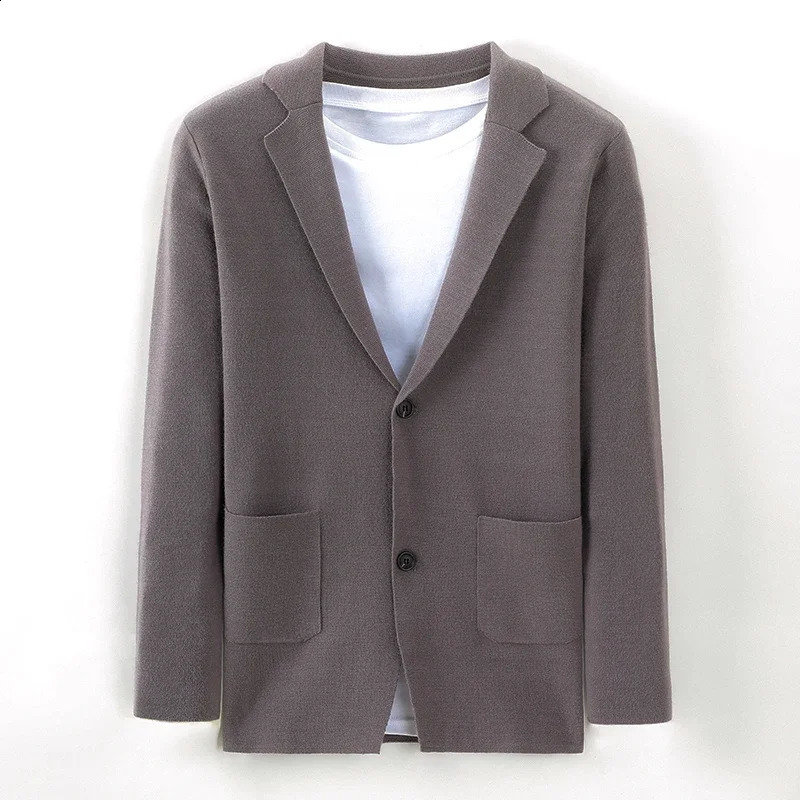 Mens knitted cardigan buttonless casual comfortable mens outerwear jacket top 240821