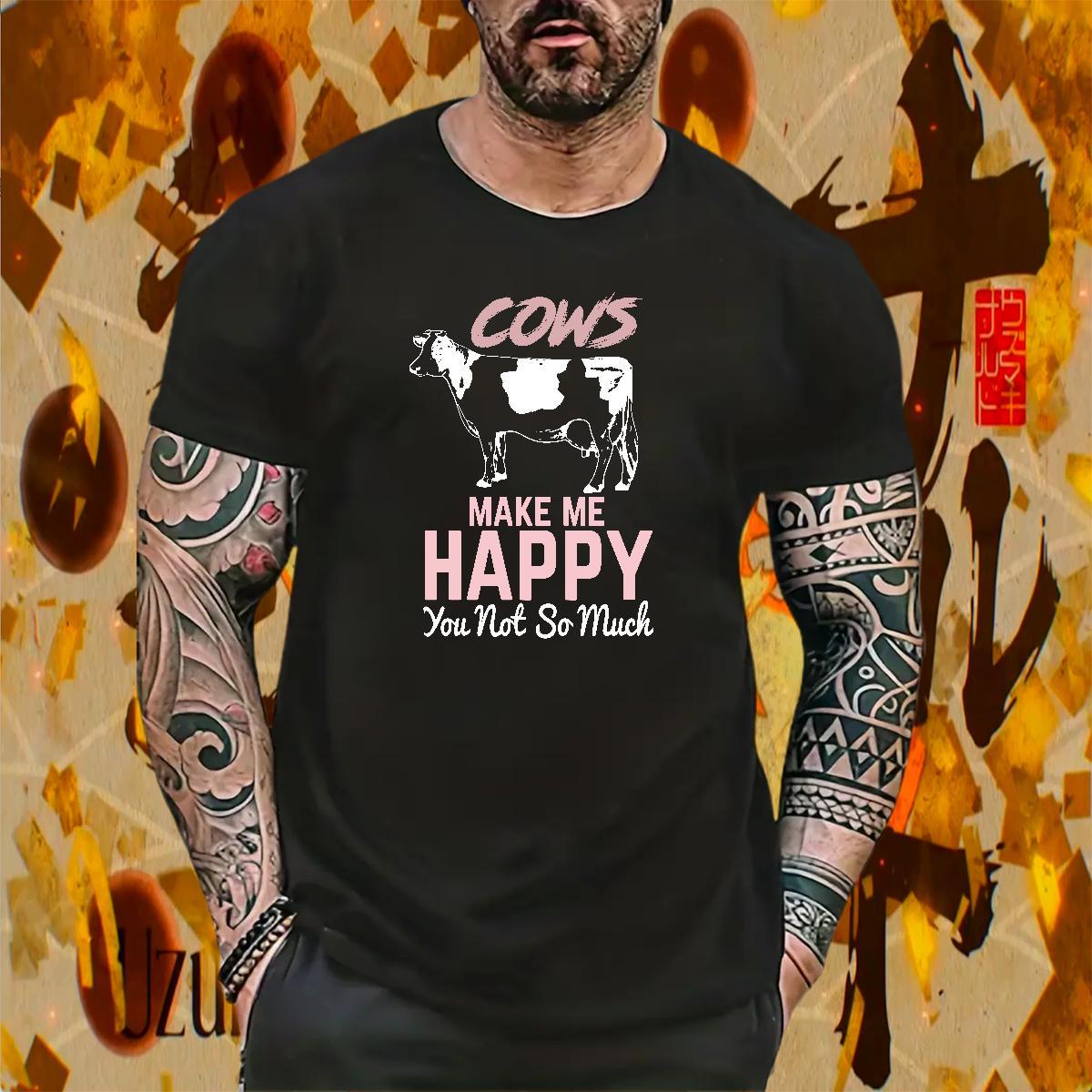 Cool Design Men Tops Tees Home Outdoor 100% Cotton 230g DIY Logo Oversized Short Sleeve O-Neck happy T Shirts Men Brand Tees Shirts