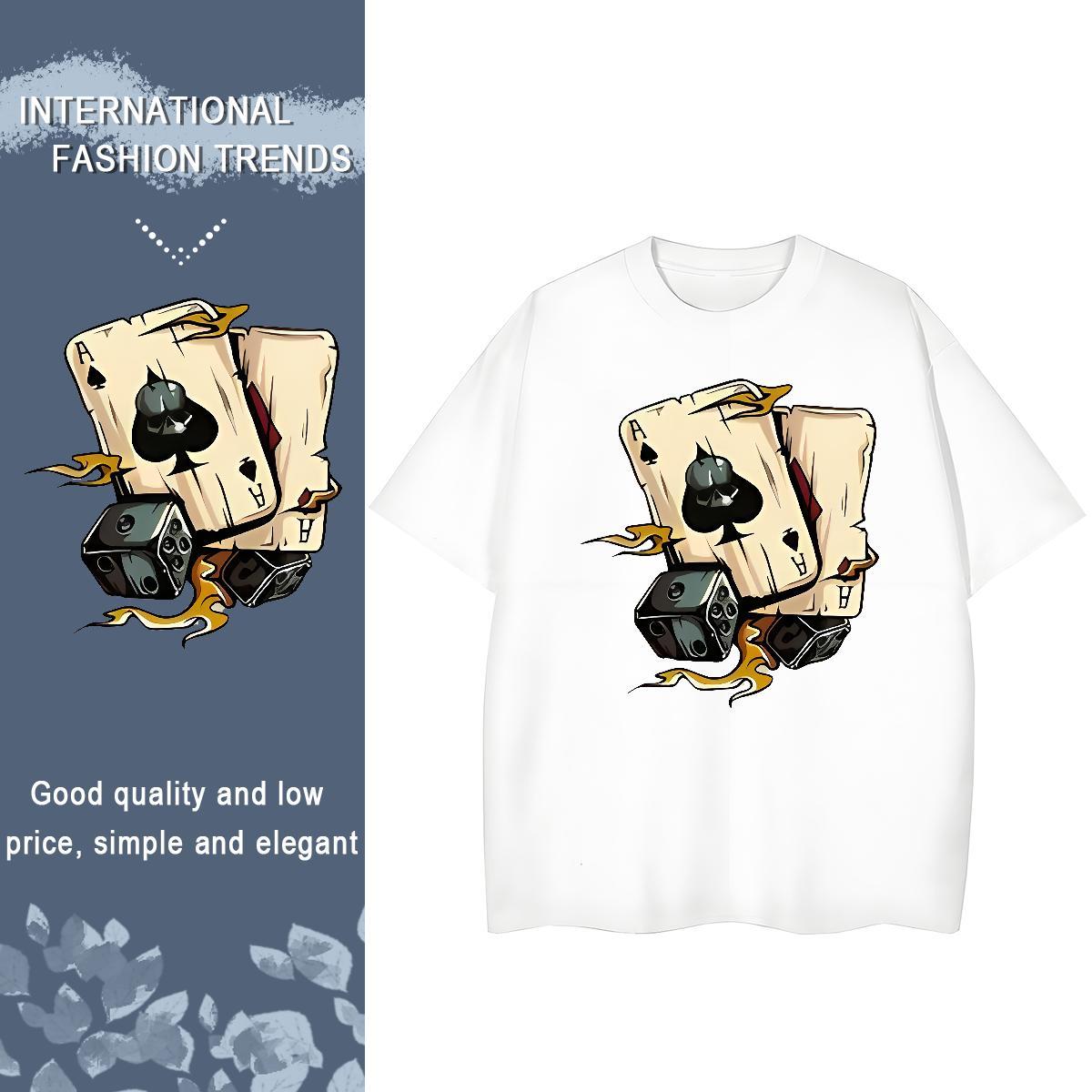 Classic Tshirt for Man Woman 230g 100% Cotton Street dice Breathable Short Sleeve Men T Shirts Popular Customized Print Tees