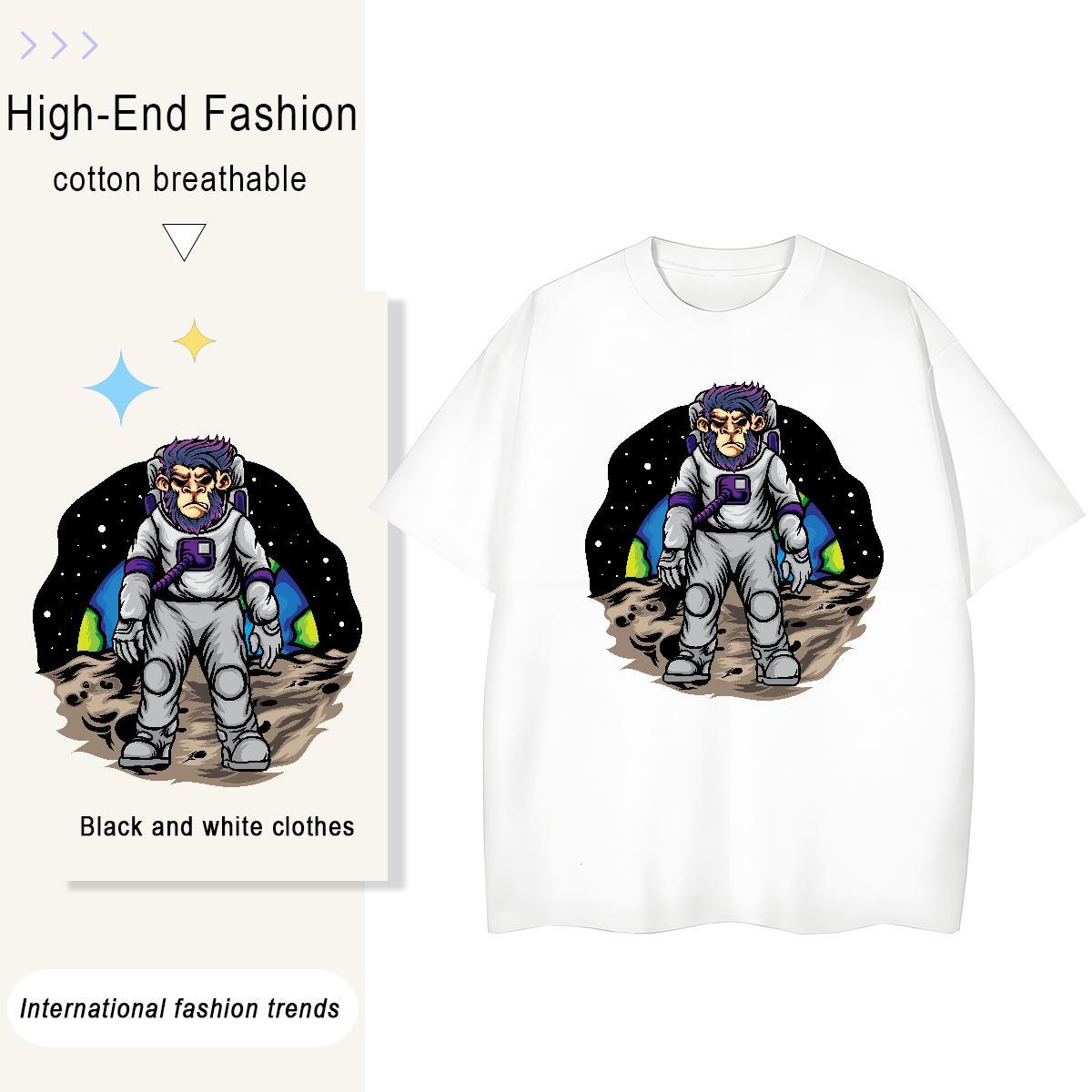 Wholesale Lady T shirt 230g Cotton universe Casual Women T Shirts Short Sleeve O-Neck Cartoon Anime Tshirts