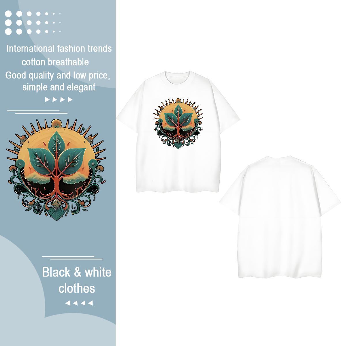 2024 Casual T Shirt For Woman Breathable Short Sleeve 230g Pure Cotton Lady T shirt Graphic tree Sports Street Wear 5A Tees Shirts