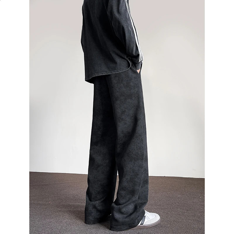 Harajuku Streetwear Tie Dye Casual Pants Men Women Wide Leg Straight Mopping Trousers Oversize Korean Fashion Drawstring Pants 240821