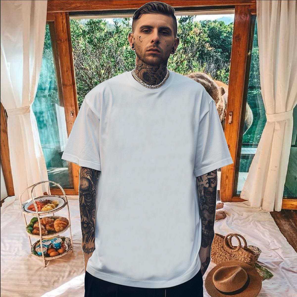Classic Casual Tshirts 230g Pure Cotton Street scary Crew Neck T shirt High Quality Oversized 4XL Top Tees