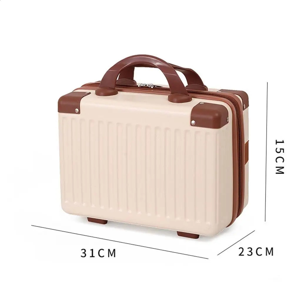 14 inch Mini Travel Suitcase Cosmetic Box Hand Luggage Organizer Case Small Password Box Boarding Case 240821