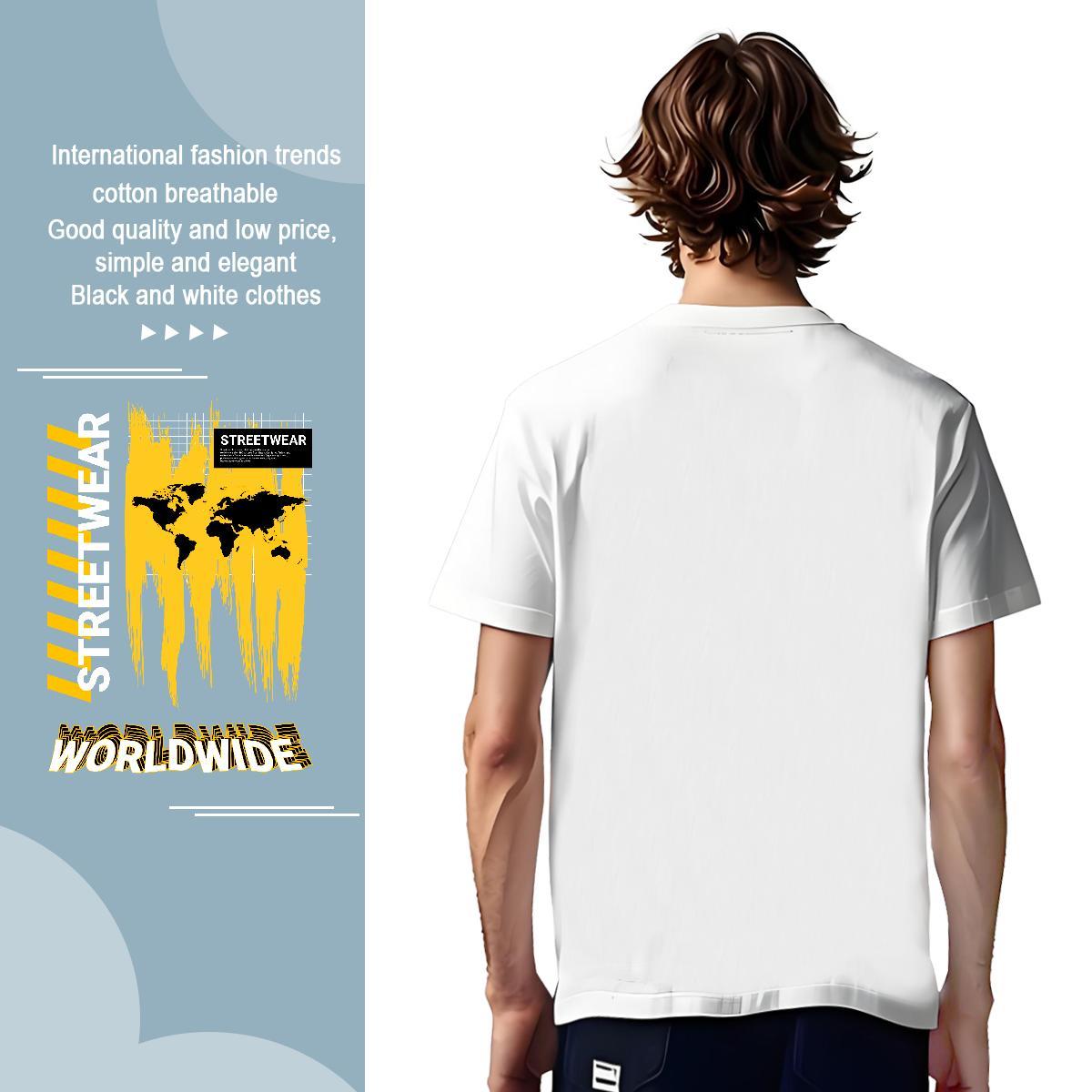TOP Quality worldwide T-Shirts Street wear Hip Hop Men Tshirts 230g 100% Cotton 2024 New O-Neck Short Sleeve Cartoon Printing L-4XL Tee Shirt