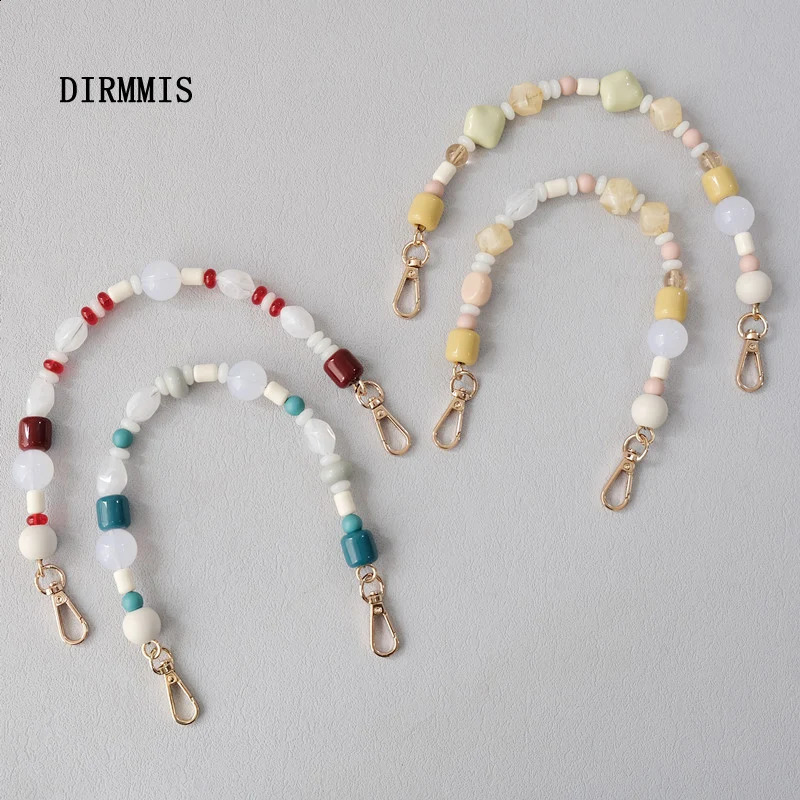 Woman Bag Strap Accessory Candy Blue Red Acrylic Resin Beads Parts Handcrafted Wristband Women Cute Bag Handle Chain 240821