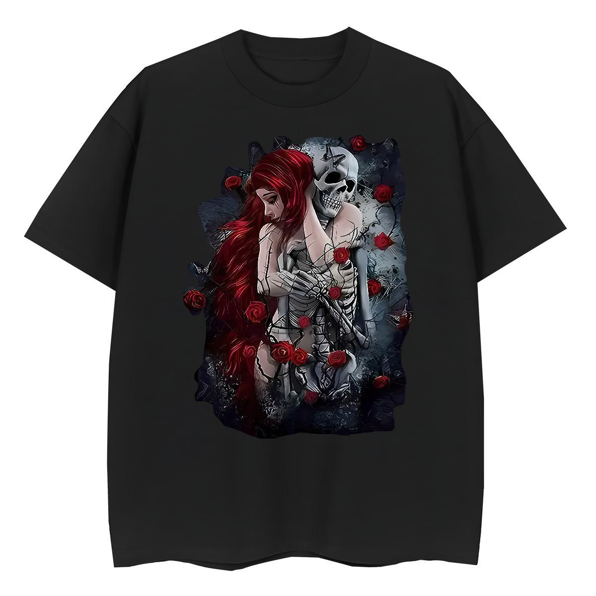 2024 DIY T shirt 100% Cotton 230g O Neck Short Sleeves Casual skull Tshirt for Man Woman Designer Custom Printed Tee Shirt
