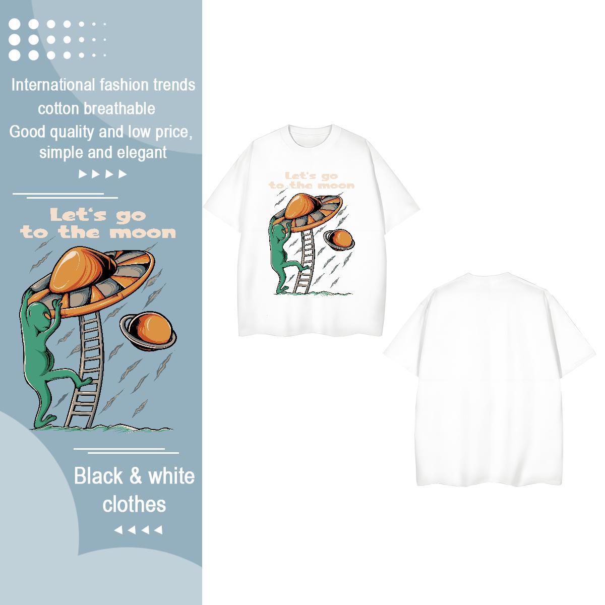 Classic Woman T Shirts Breathable Crew Neck 230g Pure Cotton Tshirt for Man Woman DIY Logo ET Hip Hop Soft Tops