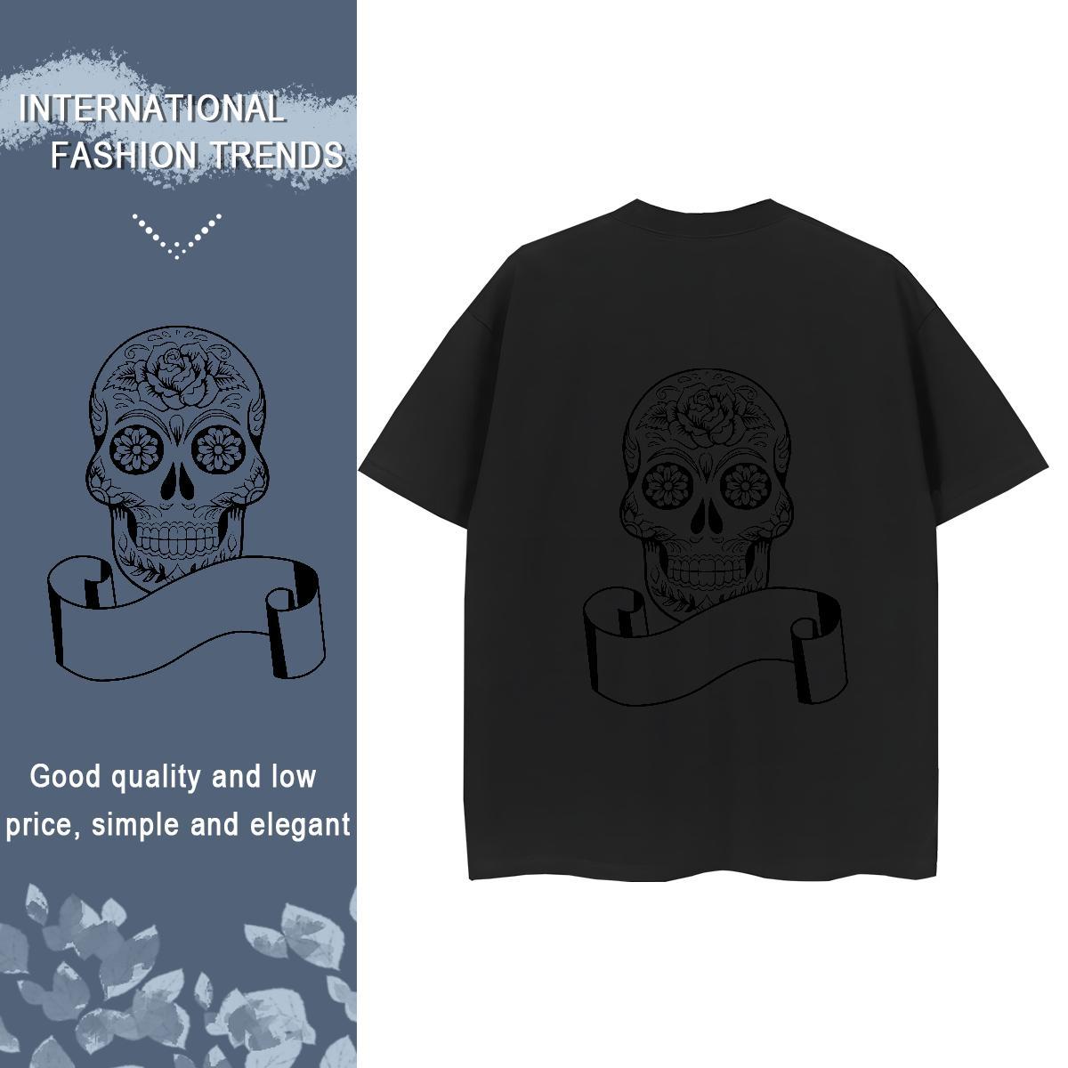 2024 Designer T Shirts Women 100% Cotton 230g Round Neck Short Sleeve Beach skull Lady T shirt 5A Plus Size Custom Tees Shirts