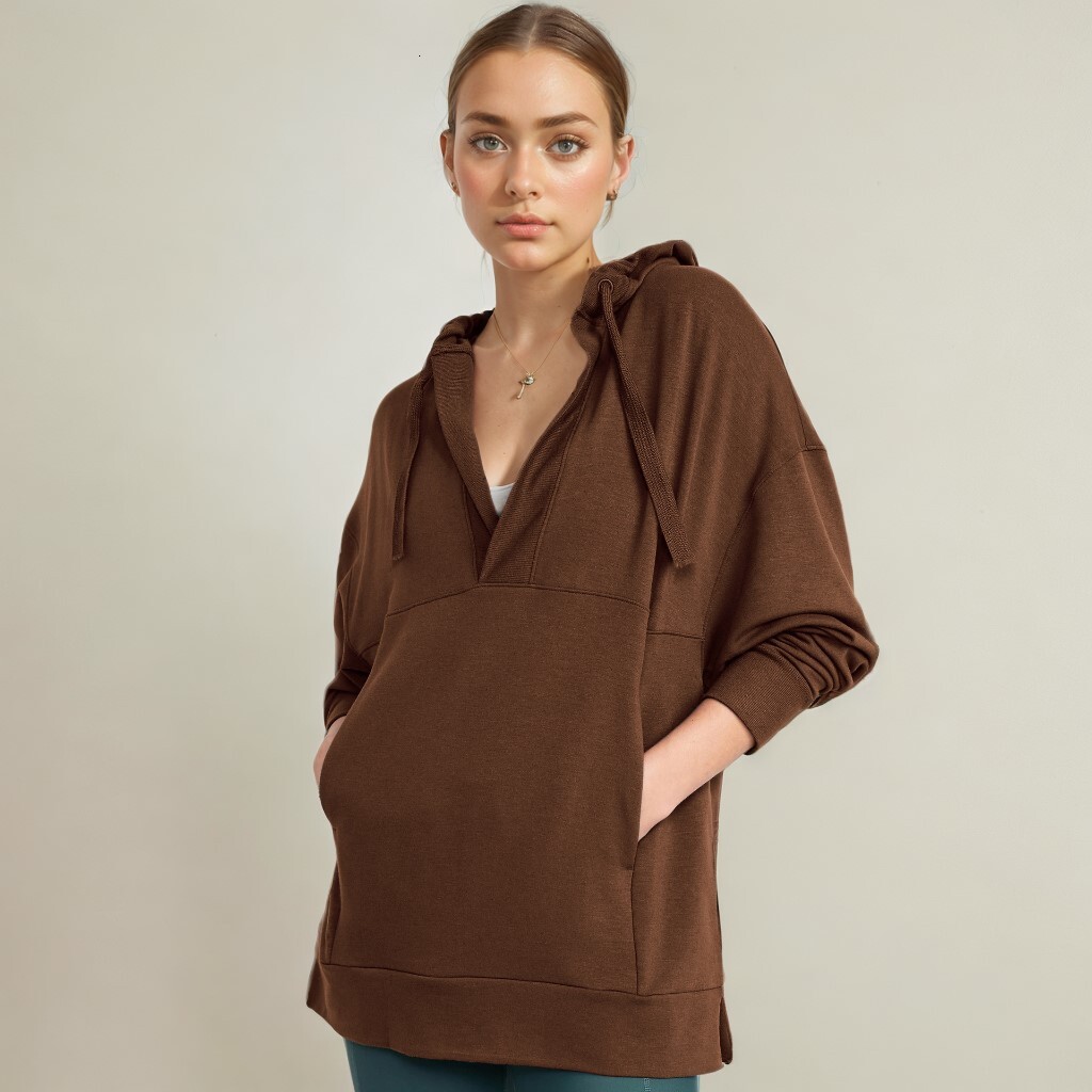 Hoodie autumn women's casual sportswear fashionable loose jacket solid color long sleeved top dongdumaoyi