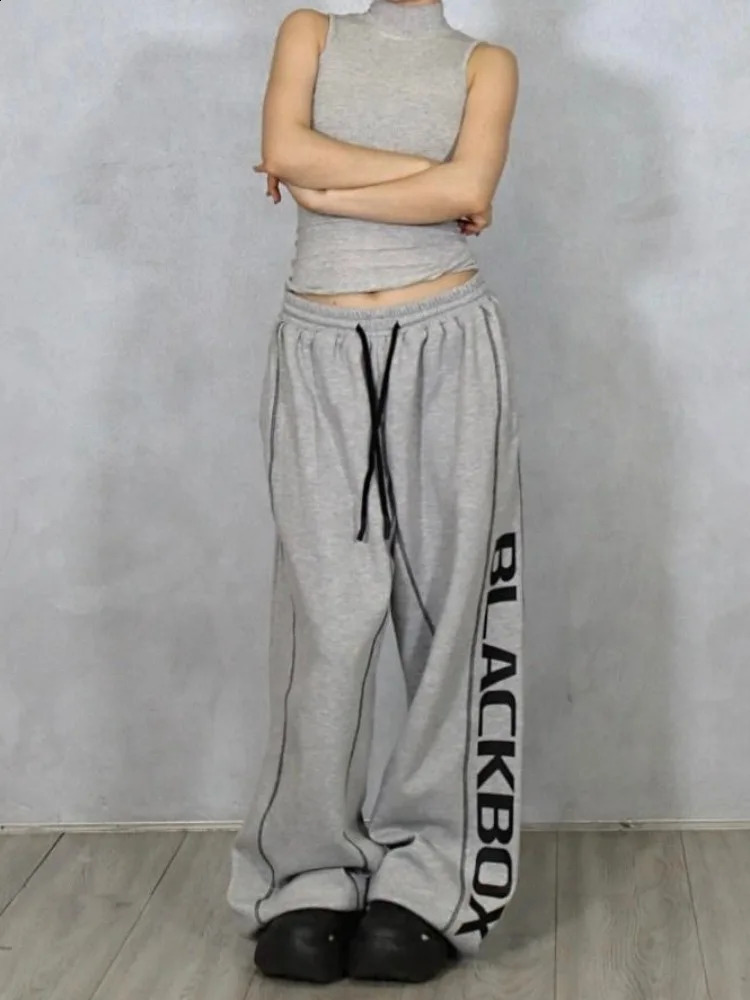 HOUZHOU Y2k Vintage Baggy Joggers Sweatpants Woman Oversize Korean Fashion Sports Pants Japanese Style Harajuku Hip Hop Trousers 240821