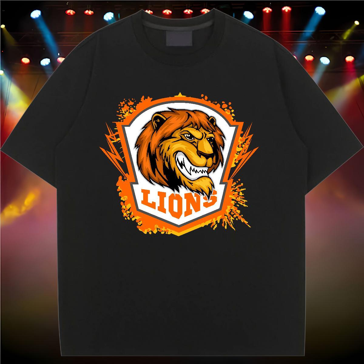 Brand Women T Shirts Breathable Crew Neck 230g 100% Cotton Unisex Tshirts DIY Printed lion Summer Casual Designer Nice Wear