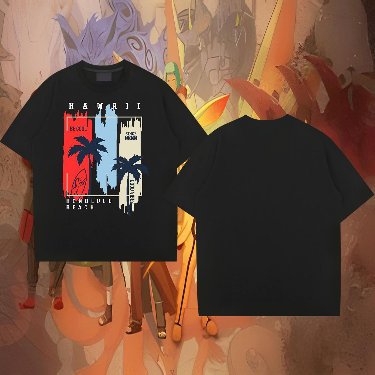 High Quality Couples T Shirts Anime Printing Street 100% Cotton 230g Cartoon Print Crew Neck Breathable stakeboarding T-Shirts for Men 2024 Tops