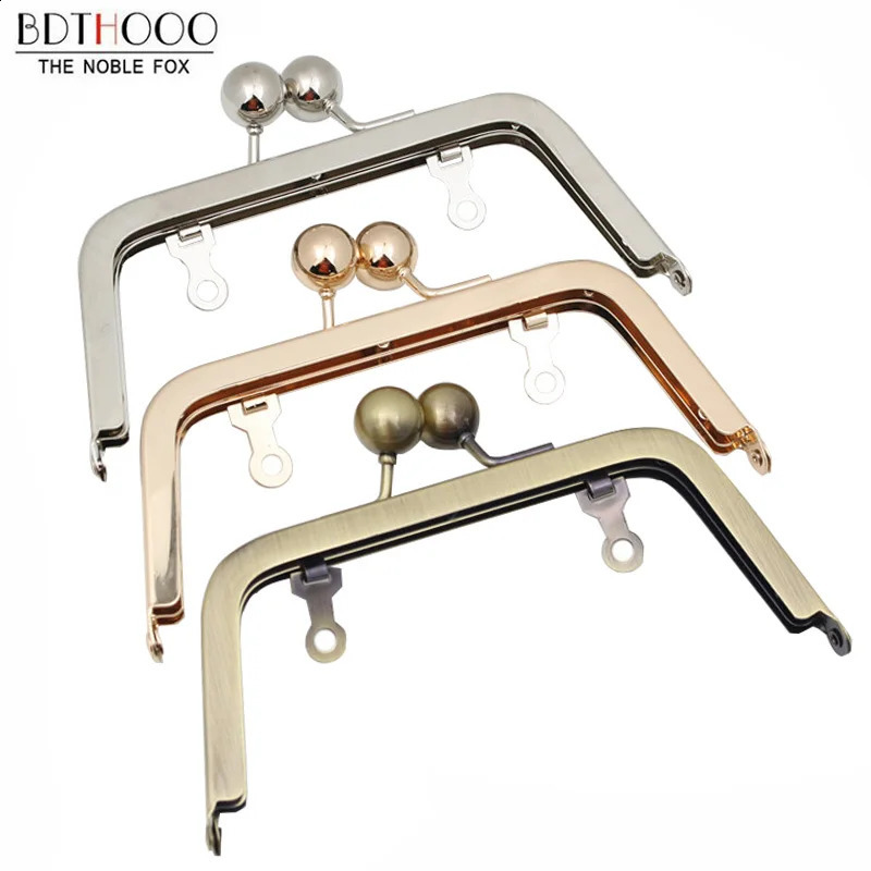 10pcs 14cm metal wallet holder for bag kiss lock screw handle female shoulder accessory 240821