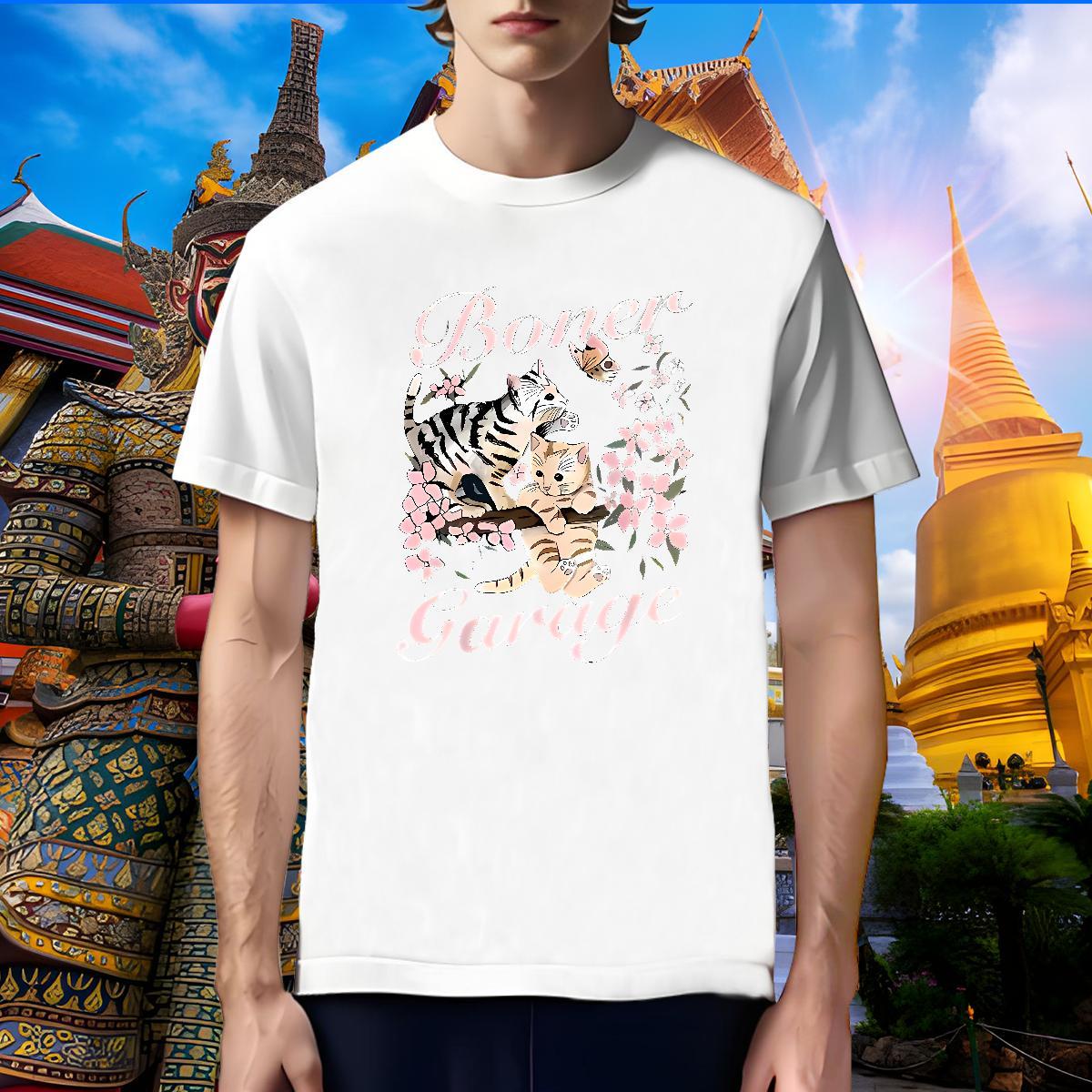 Wholesale Men T Shirts cat O-Neck Short Sleeve Street Casual DIY Printed 230g Cotton Tshirt for Man Woman Designer Fashion Tees Shirts
