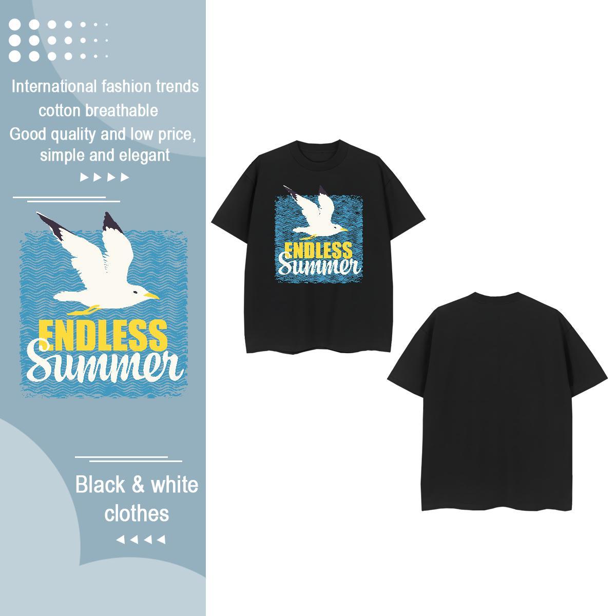 Classic T-Shirts Crew Neck Breathable 100% Cotton 230g Lady T shirt Oversized bird Casual Daily Wear Nice Tees Shirts