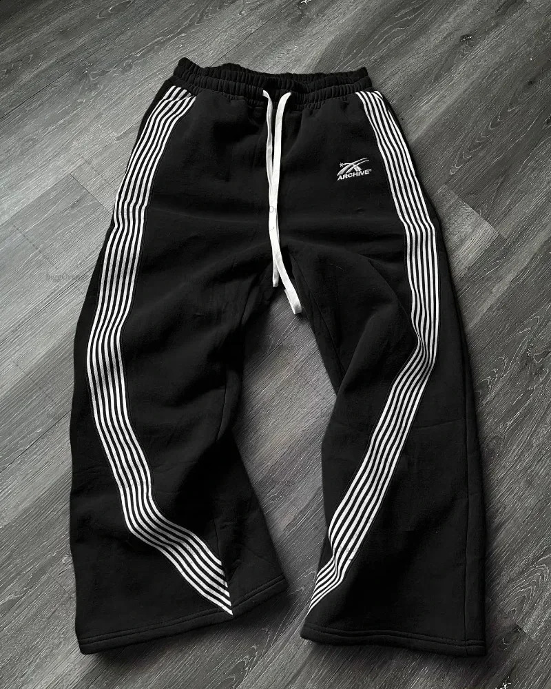 Embroidered Gray Casual Pants Y2K Retro Autumn and Winter Fashion Mens Womens Premium Jogging Drawstring Sweatpants 240829