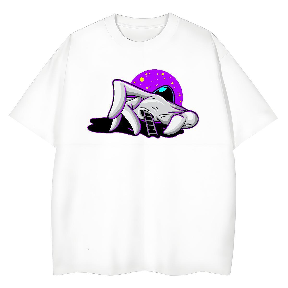 Factory Direct T-Shirts Short Sleeve O-Neck 100% Cotton 230g Women Tshirts Cartoon Printing L-4XL ET Summer Casual Loose fit Tops