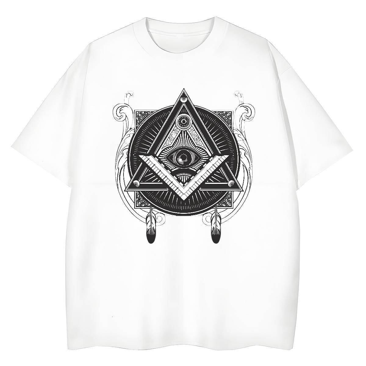 New Women T Shirts 100% Cotton 230g Breathable Short Sleeve Street eye of the devil Woman Tshirt Wholesale Customized Print Tops
