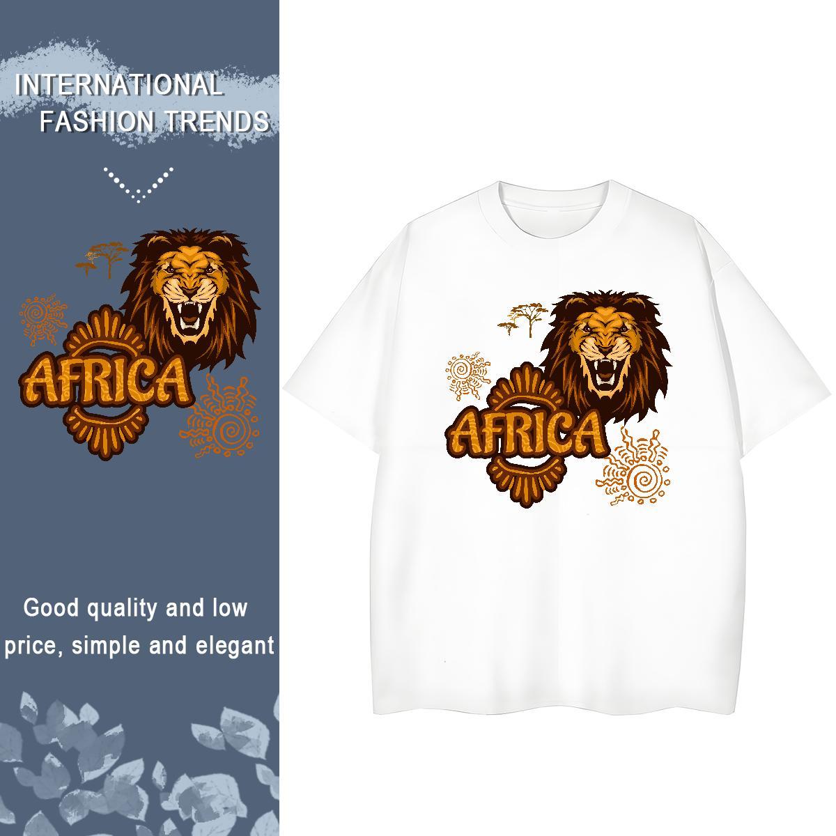 Designer Womens T Shirts Short sleeve Soft 100% Cotton 230g Womens Tshirts Cartoon Anime Africa lion Street Comfortable Clothes Shirt
