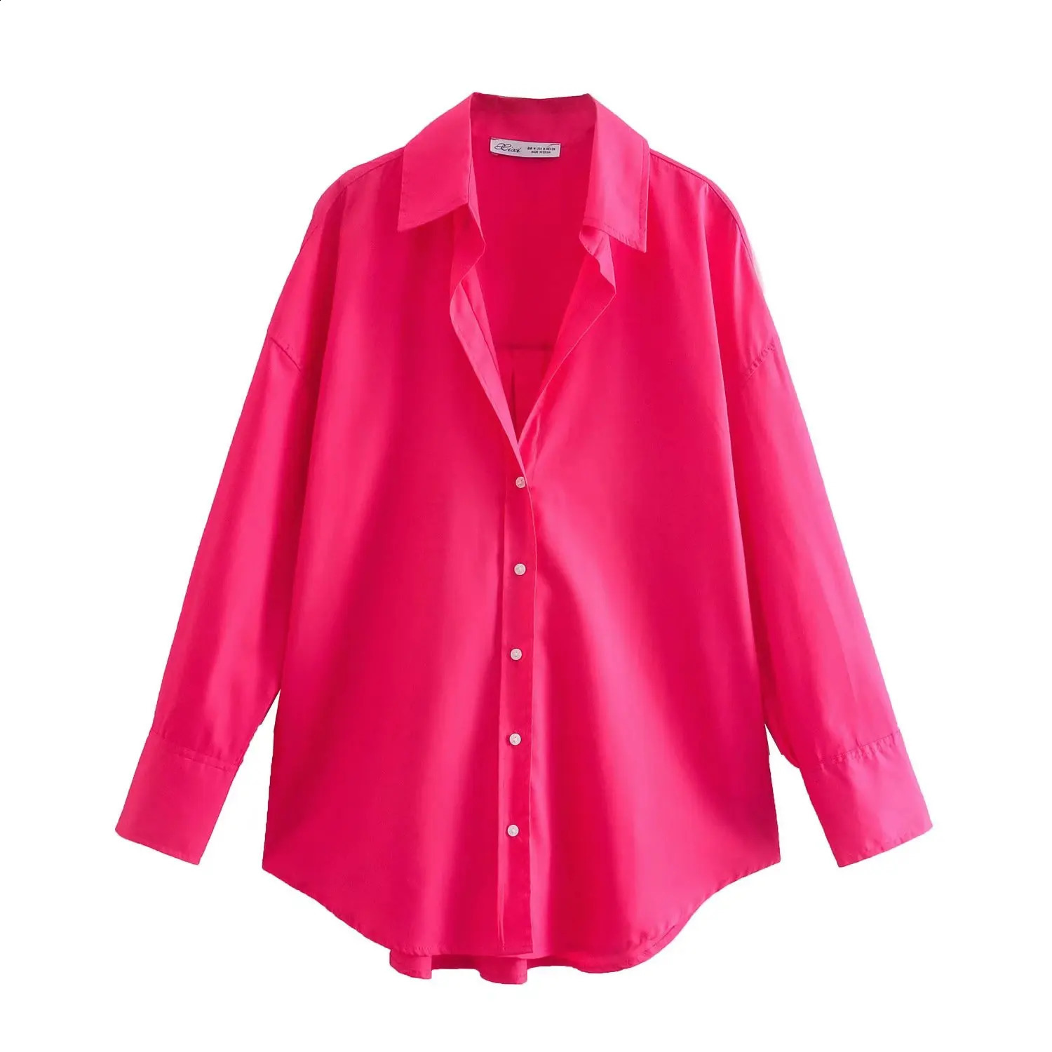 TRAF Women Shirt Multicolour Button Up Summer Long Sleeve Top Female Streetwear Oversize Shirts And Blouses 240821