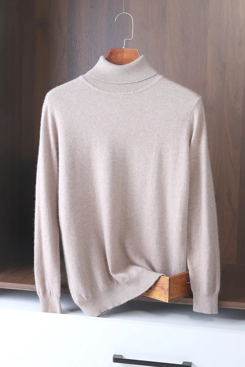 Spring and Autumn Turtle Neck Mens Knitted Sweater Comfortable Loose High End Fully Matched Skydiving Top 240821