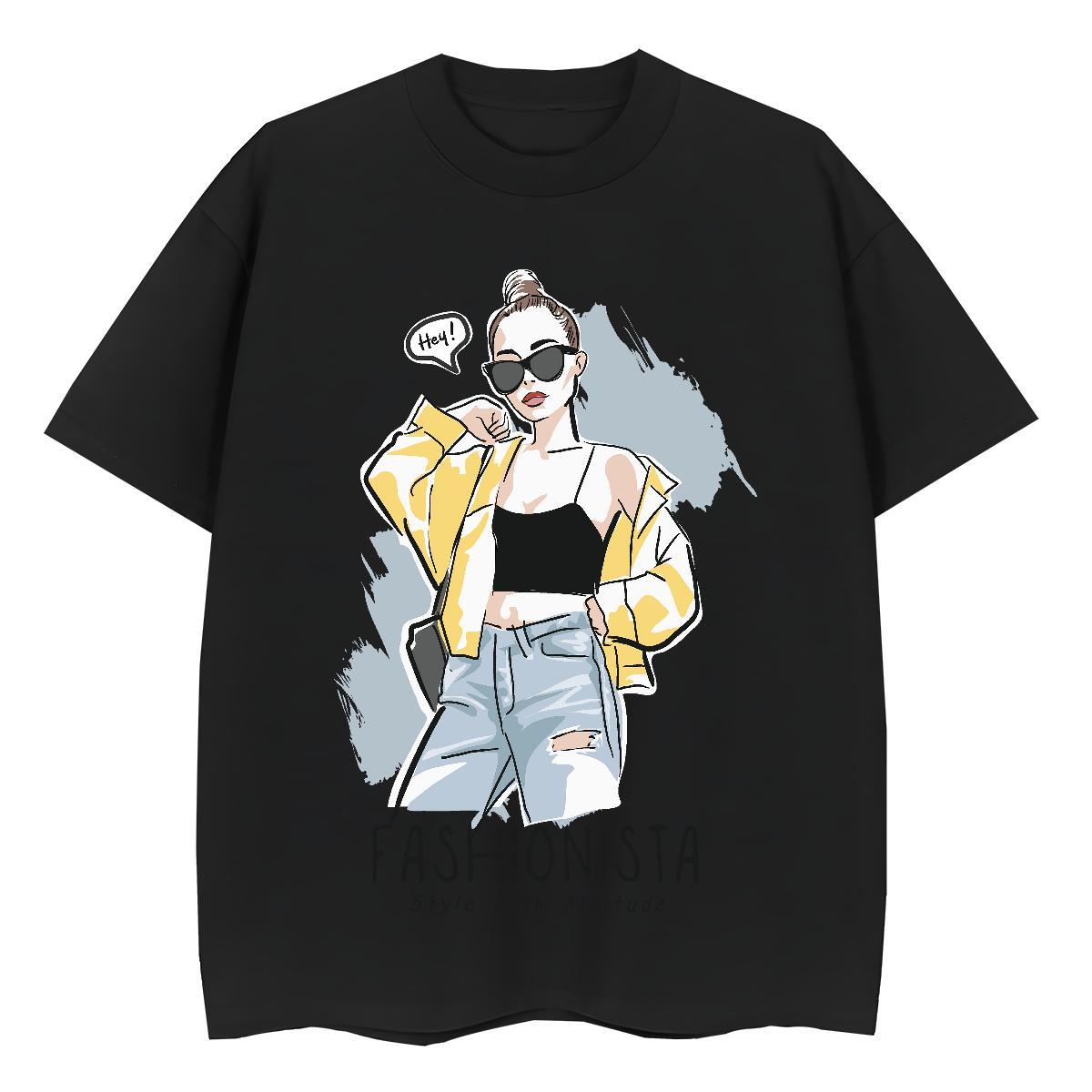 Classic Woman T Shirts 230g 100% Cotton Short Sleeve O-Neck Casual Beach character Unisex Tshirts Loose Anime Tees Shirts