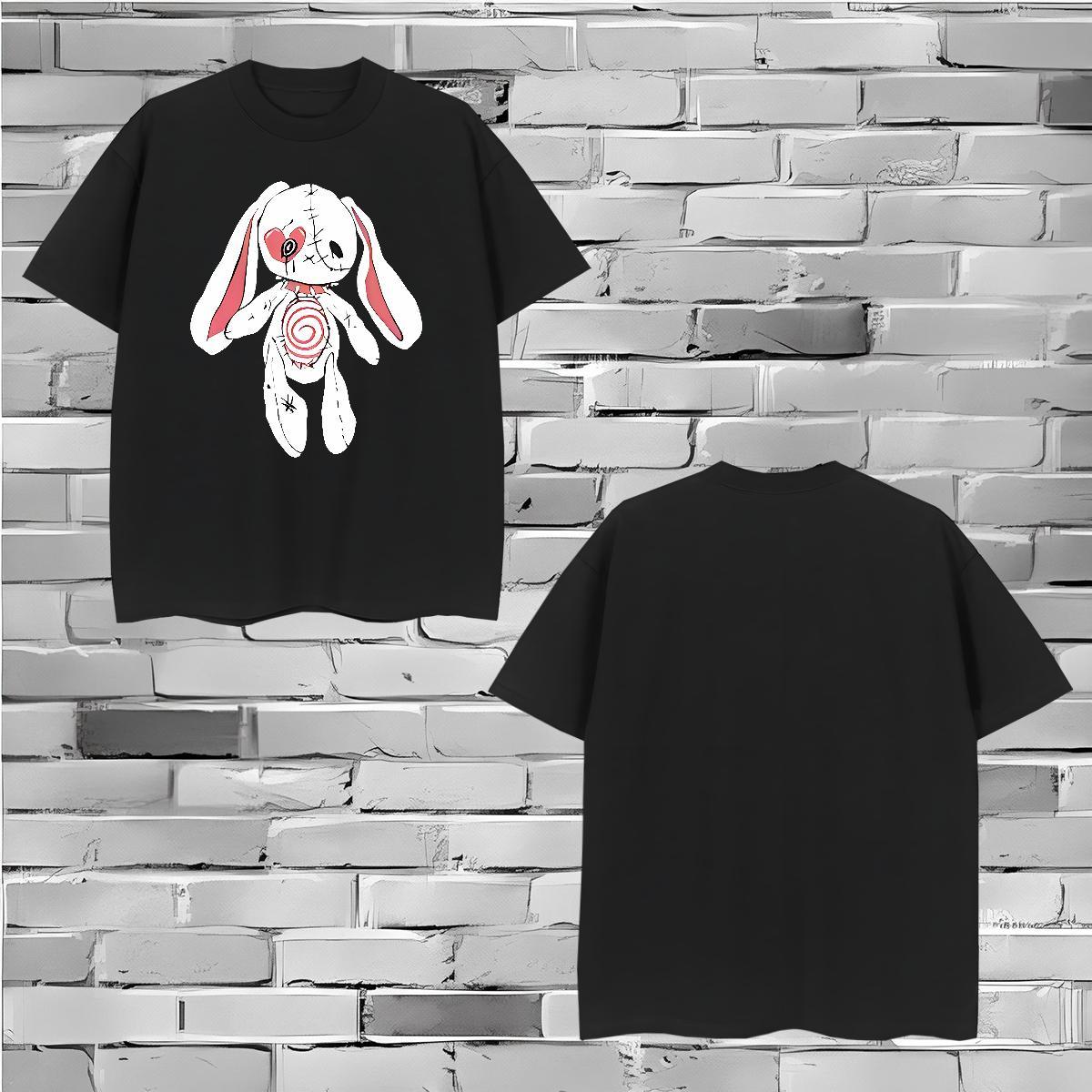 Classic T shirt rabbit Breathable Street wear Hip Hop DIY Logo Oversized 100% Cotton 230g Couples T Shirts Fashion Design Top Tees