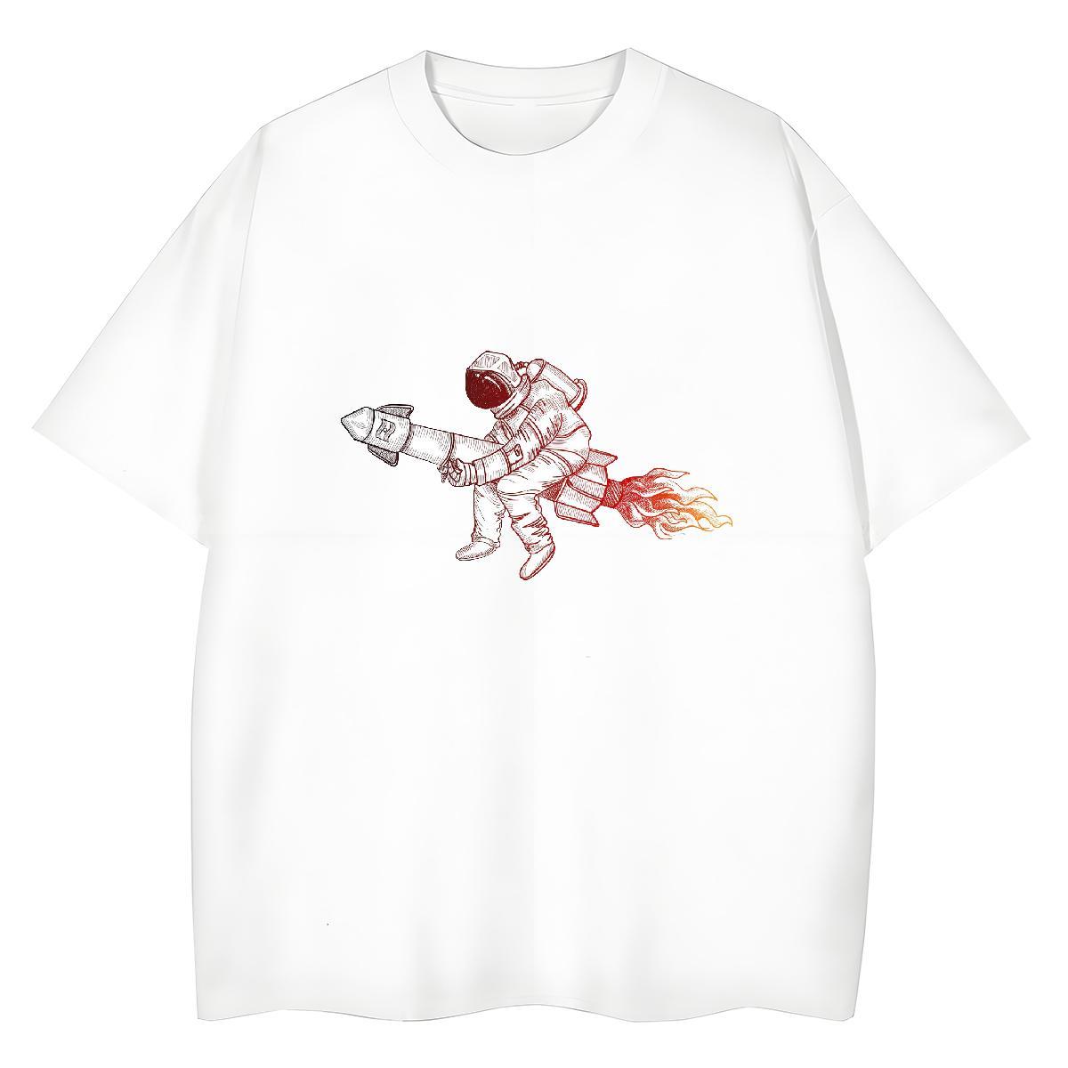 Free Shipping Woman Tshirt 100% Cotton 230g universe Street Wear T Shirts Women O Neck Short Sleeves Custom Print Oversized Clothes Shirt