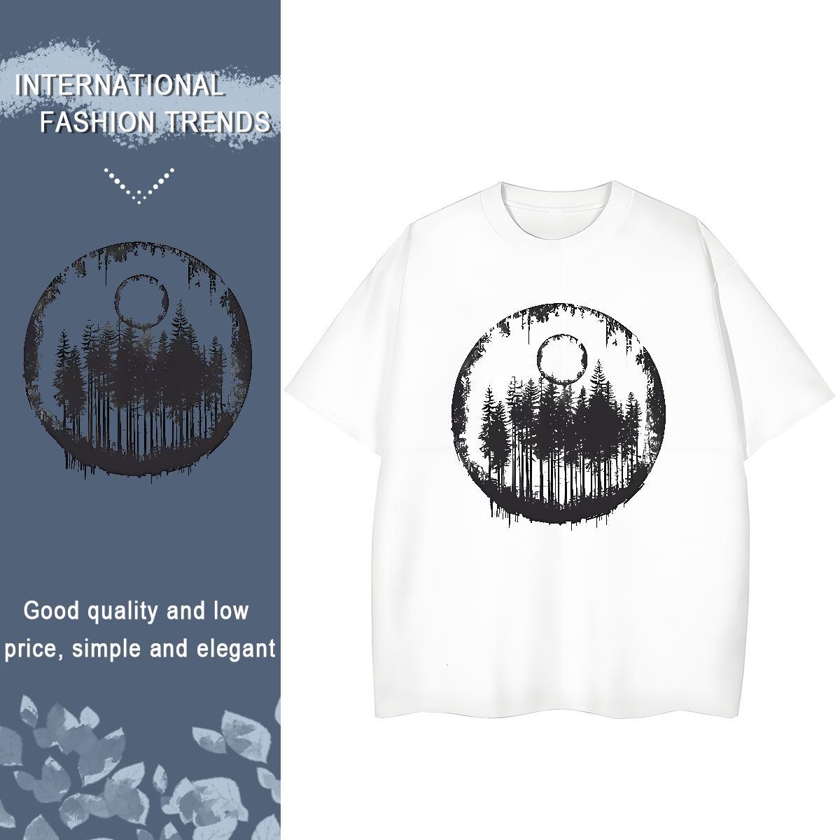 New Arrival Women T Shirts Breathable Crew Neck 230g Cotton Couples T Shirts Customized tree Hip Hop Wholesale Tshirts