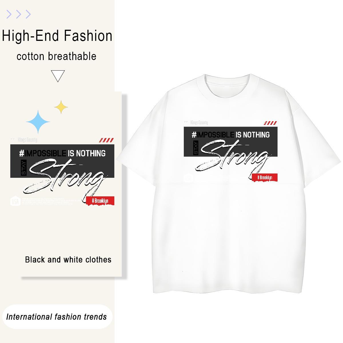 Unisex Men Tshirts Outdoor 230g Cotton Anime Print Crew Neck Breathable letter T-Shirts New Arrival Polos