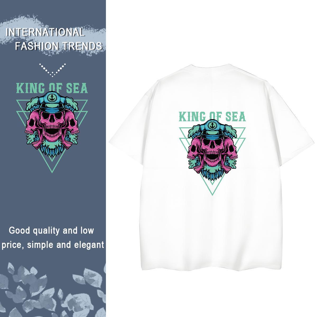 Factory Direct T Shirt For Woman 230g 100% Cotton Short sleeve Soft Home Outdoor skull Tshirt for Man Woman Loose fit Custom Printing Tops Shirt