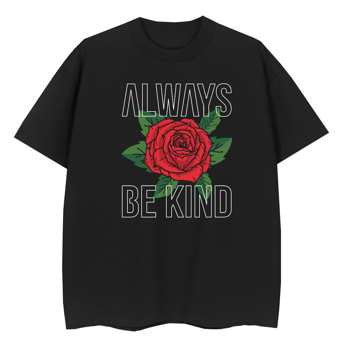 Fashion Casual Women T Shirts Short Sleeve O-Neck 230g Pure Cotton Tshirt for Man Woman Anime Oversized rose Daily Wear Comfortable Top Tees