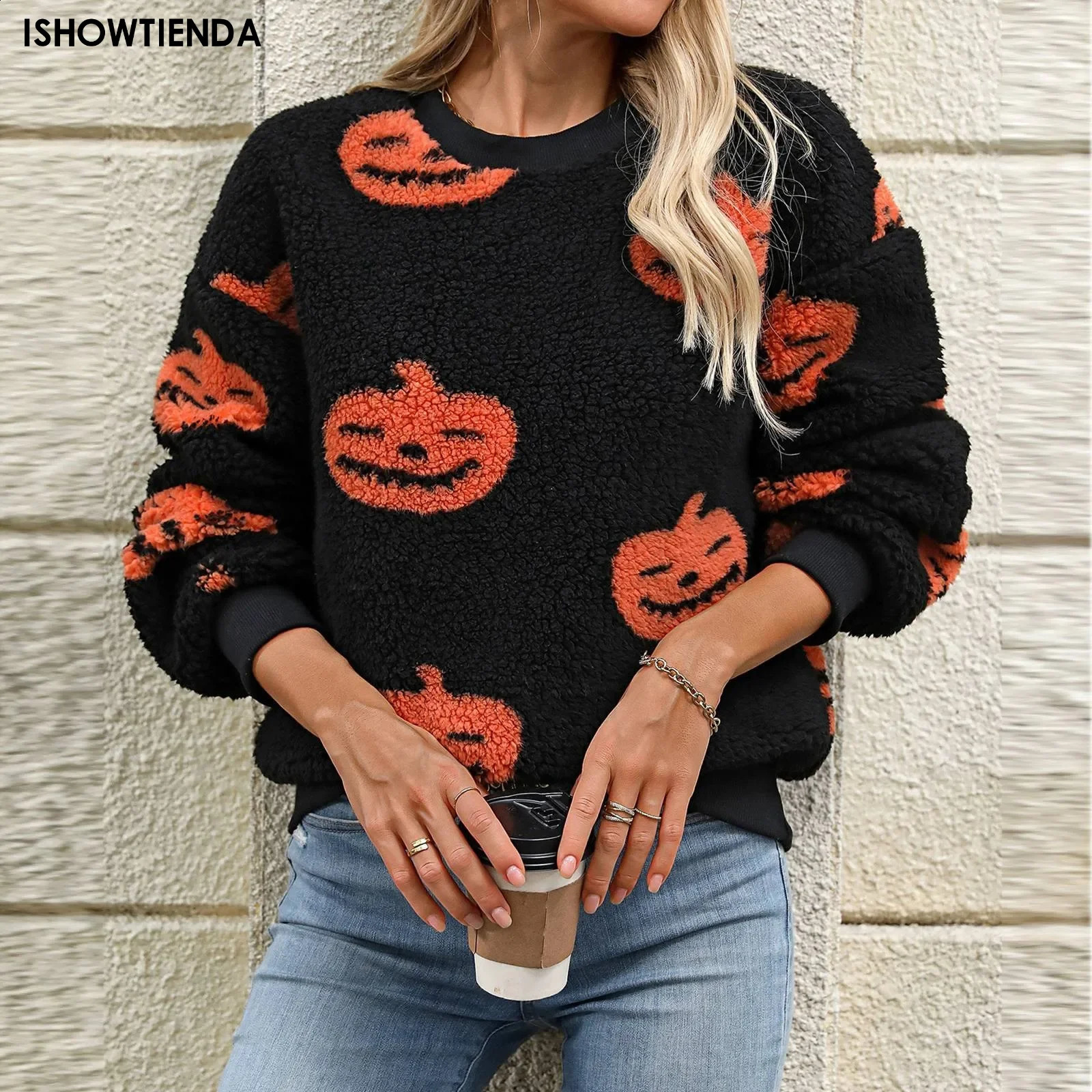 Autumn Winter Knitted Sweater Halloween Skull Graphic Knitwear Retro Vintage 90s Long Sleeve Womens Pullover Top Y2k Clothes 240821
