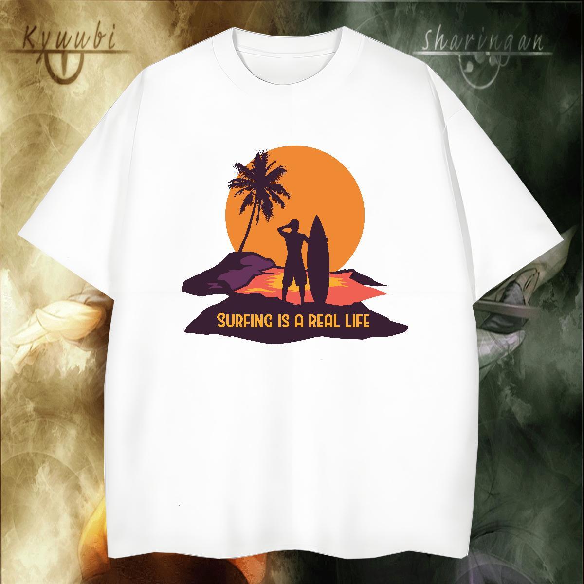 Comfortable Men Tshirts Sport 230g 100% Cotton Plus Size Custom Round Neck Short Sleeve tree Man T Shirts Fashion Casual Clothes