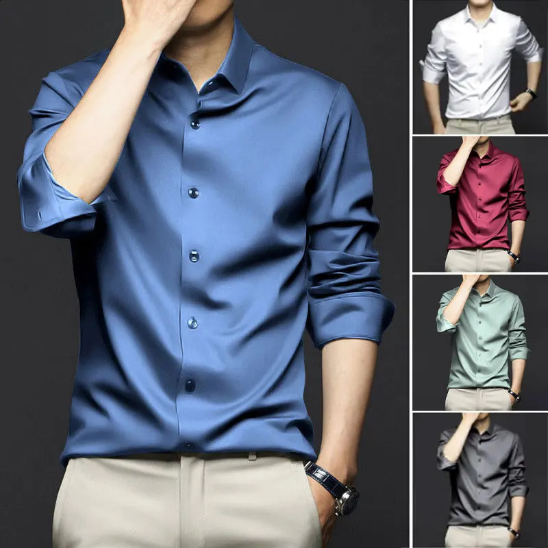6XL large size long-sleeved shirt for men Anti-wrinkle non-ironing professional formal Business casual social high-end shirt 240822