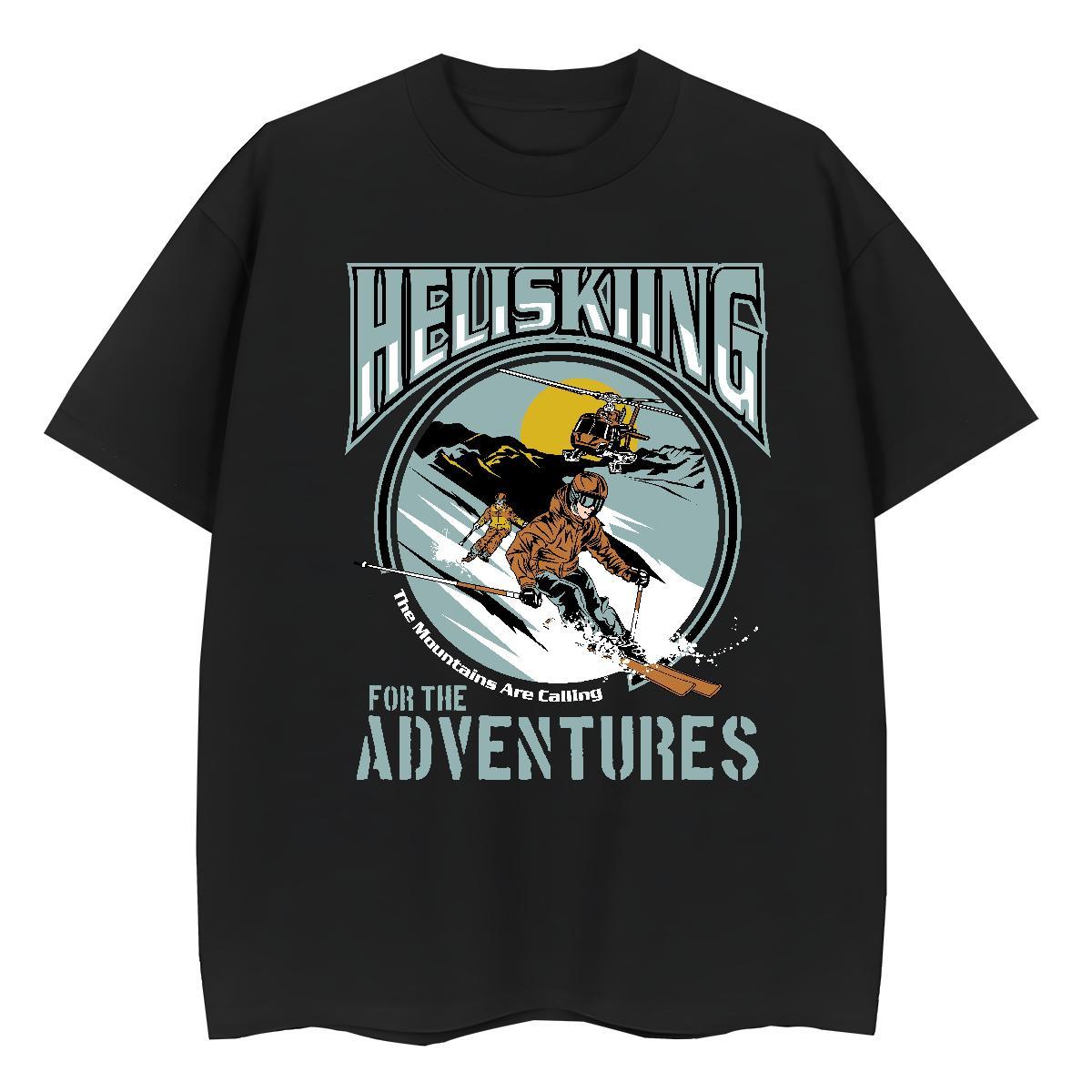 Brand T-Shirts for Women Round Neck Short Sleeve 100% Cotton 230g Women Tees Cartoon Anime skiing Daily Outfit Free Shipping Top Tees