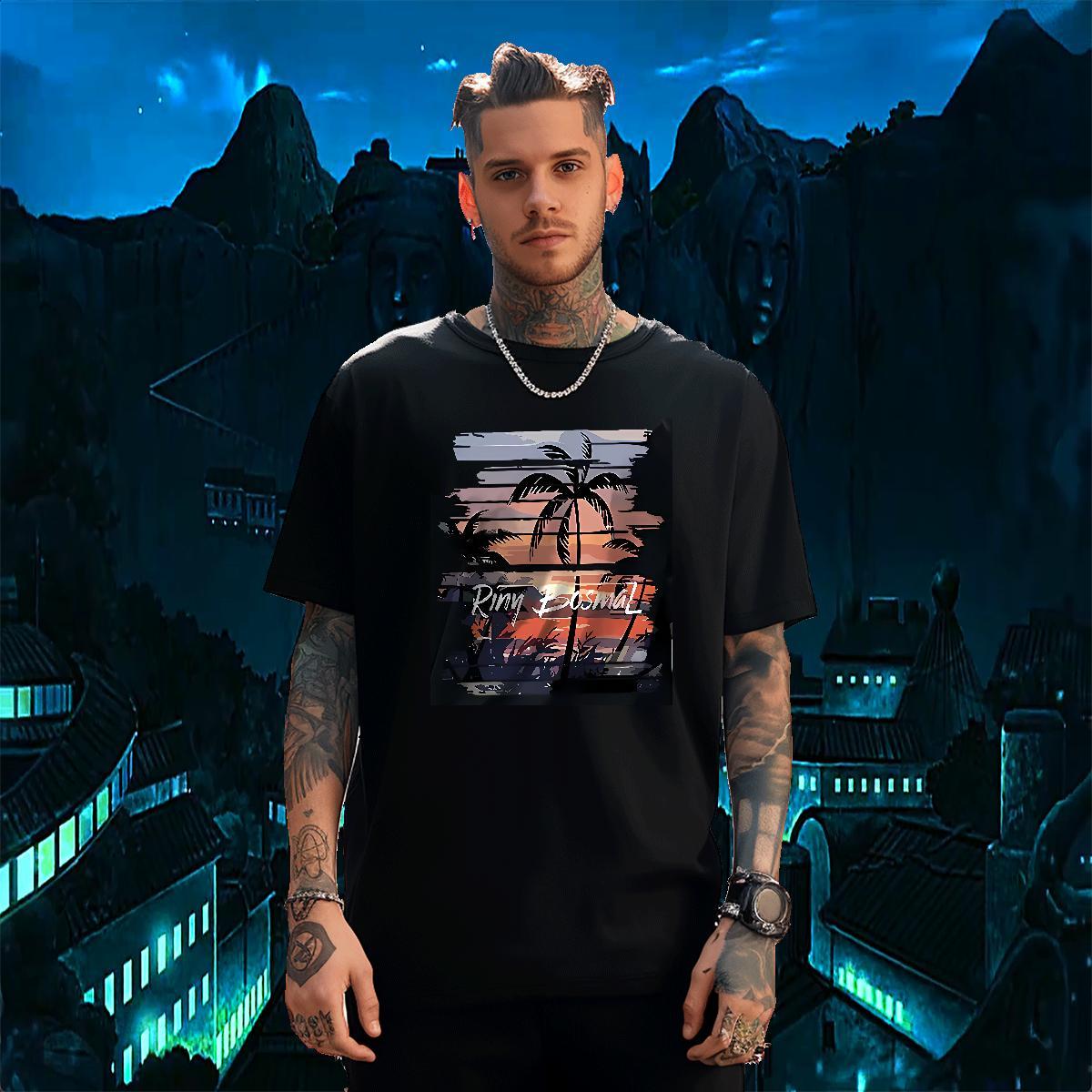 Fashion Home Outdoor Tshirt for Man Woman scenery Short Sleeve O-Neck 100% Cotton 230g T Shirts Men Loose Custom Big Size Clothes