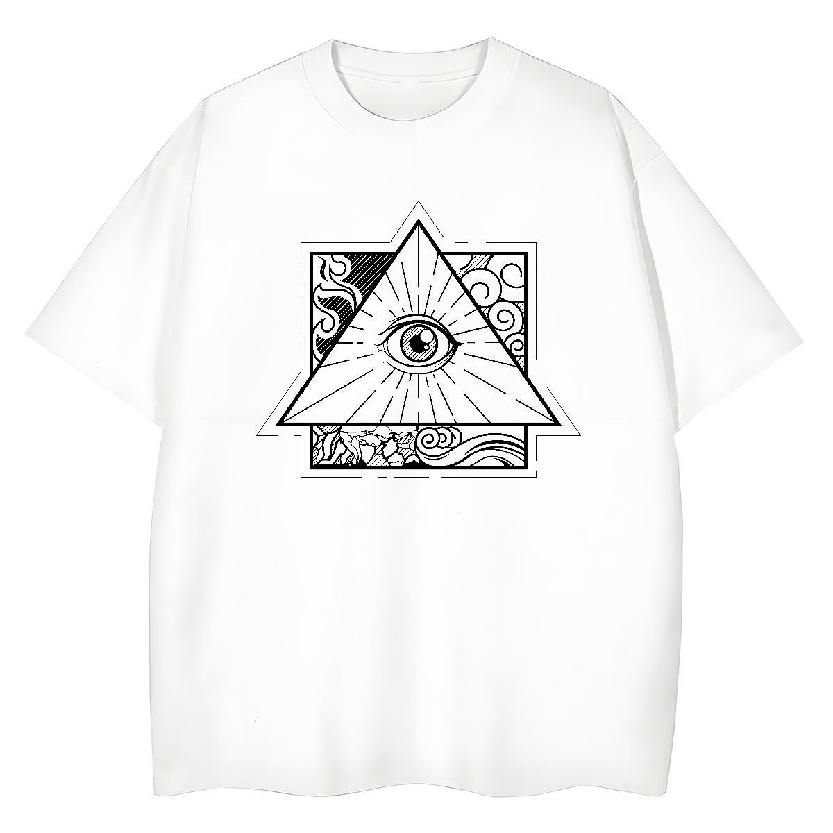 Custom Women T Shirts 230g 100% Cotton Breathable Short Sleeve Street Casual eye of the devil Tshirt for Man Woman Designer Custom Printing Clothings