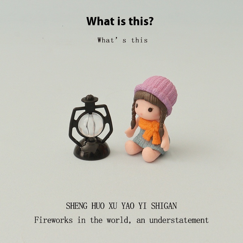 Creative mini ornaments, miniature simulation lighting fixtures, cute dolls, girls, baby house decorations, micro landscapes, and landscaping accessor