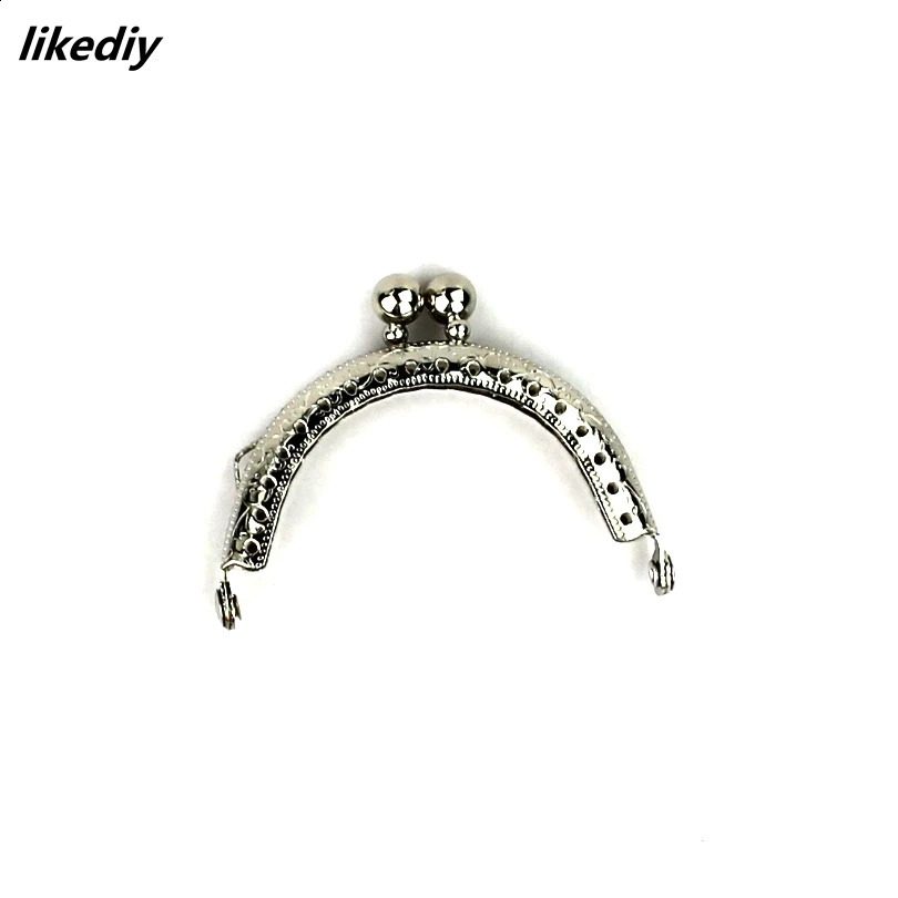 10 pieces/batch 6.5cm antique bronze and silver sized bead head semi-circular metal coin wallet frame kiss buckle DIY bag accessories 240821