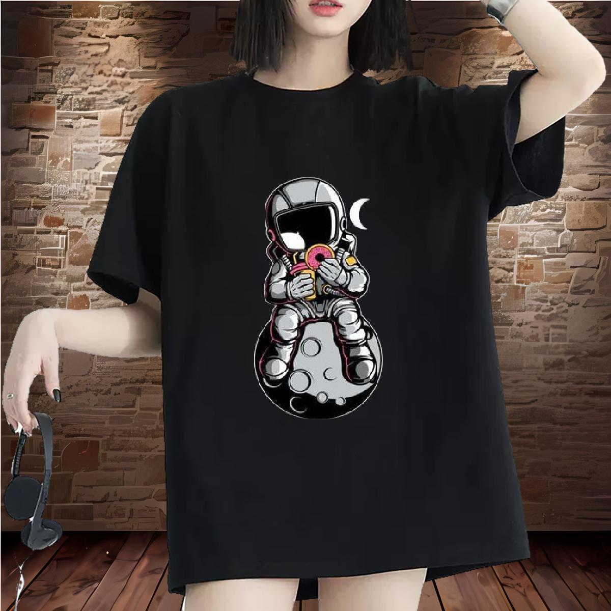 High quality Couples T Shirts 230g Pure Cotton universe Casual T-Shirts Comfortable Floral Print Clothes